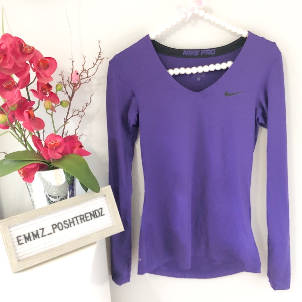 Nike Pro Purple Long Sleeve Shirt Size Small